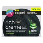 Rich Crème Hair Colour Shade - Pack of 4 (NATURAL BLACK)