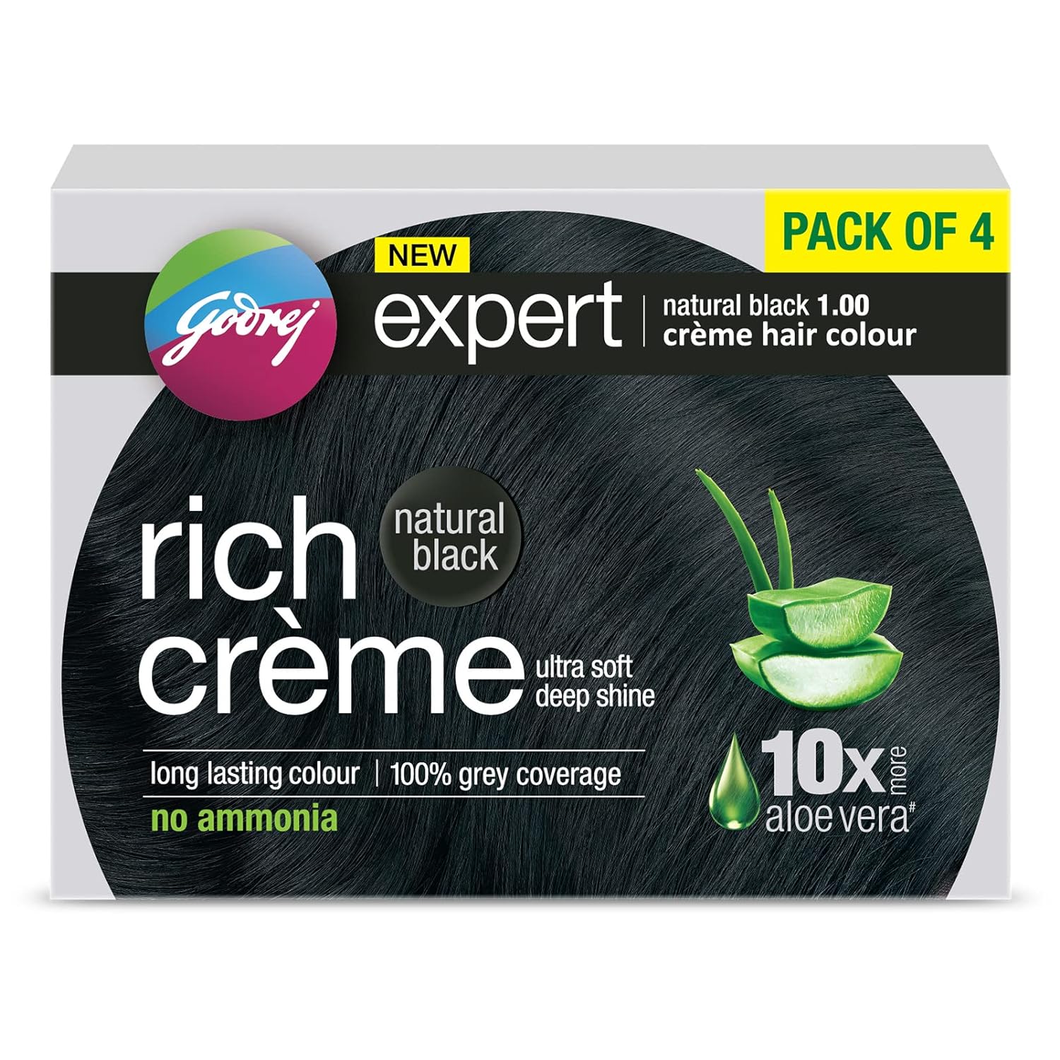 Rich Crème Hair Colour Shade - Pack of 4 (NATURAL BLACK) Rich Crème Hair Colour Shade - Pack of 4 (NATURAL BLACK)