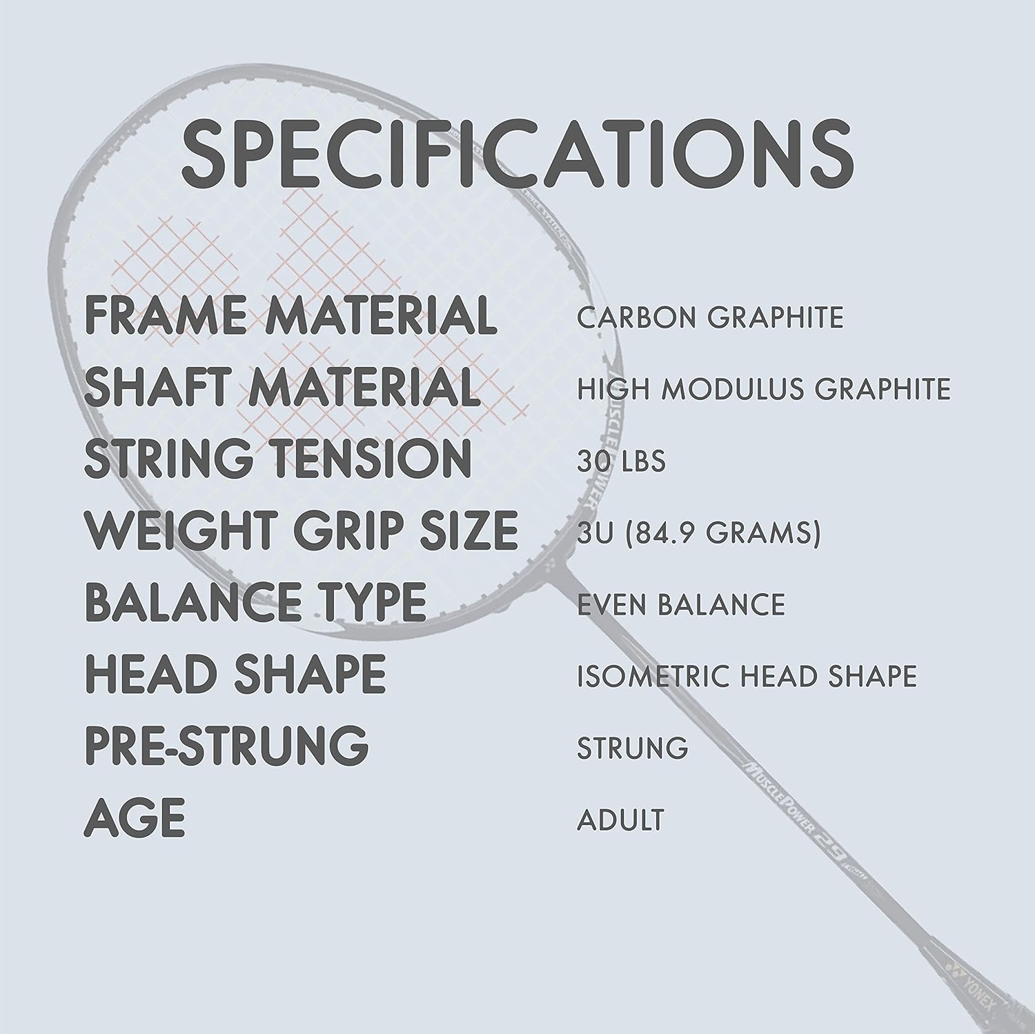 Yonex Graphite Badminton Racquet Muscle Power 29LT4 Yonex Graphite Badminton Racquet Muscle Power 29LT4